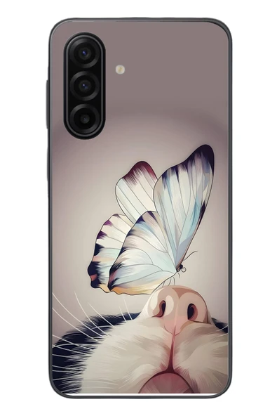 Le Balvo Samsung Galaxy A17 Uyumlu Kelebekli Kedi Baskılı Silikon Kılıf ürün görseli 1