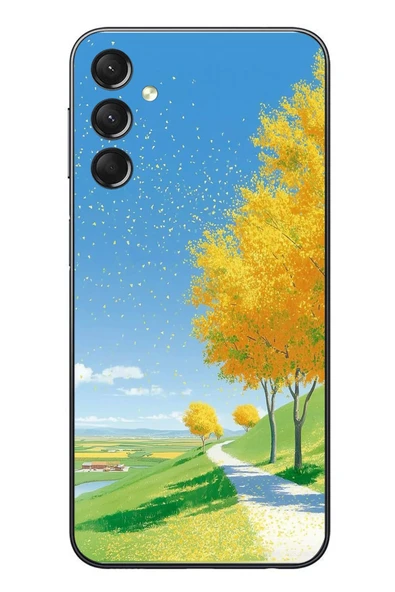 Le Balvo Samsung Galaxy A24 Uyumlu Sarı Sonbahar Ağacı Baskılı Silikon Kılıf ürün görseli 1