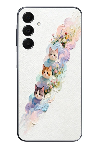 Le Balvo Samsung Galaxy A16 Uyumlu Yağlı Boya Kediler Baskılı Silikon Kılıf ürün görseli 1