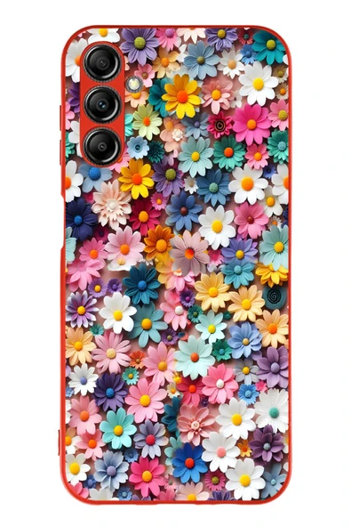 Le Balvo Samsung Galaxy A14 Uyumlu Pastel Çiçekler Baskılı Silikon Kılıf ürün görseli 1