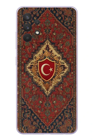 Le Balvo Samsung Galaxy A32 Uyumlu Türkiye Bayraklı Halı Baskılı Silikon Kılıf ürün görseli 1