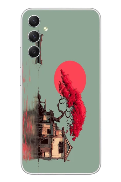 Le Balvo Samsung Galaxy A34 Uyumlu Sahil Evi Baskılı Silikon Kılıf ürün görseli 1