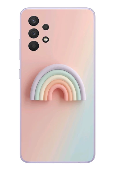 Le Balvo Samsung Galaxy A32 Uyumlu Gökkuşağı Pastel Baskılı Silikon Kılıf ürün görseli 1