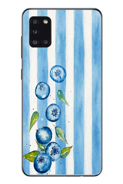 Le Balvo Samsung Galaxy A31 Uyumlu Yaban Mersinleri Baskılı Silikon Kılıf ürün görseli 1