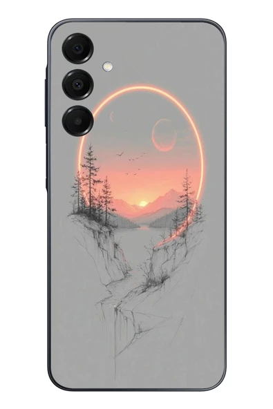 Le Balvo Samsung Galaxy A16 Uyumlu Günbatımı Mermer Desenli Baskılı Silikon Kılıf ürün görseli 1