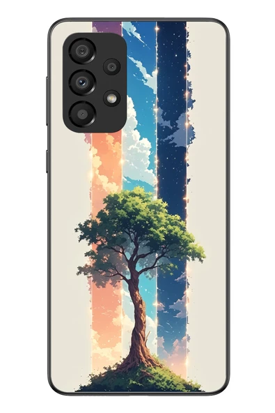 Le Balvo Samsung Galaxy A33 Uyumlu Yalnız Ağaç Dört Mevsim Baskılı Silikon Kılıf ürün görseli 1