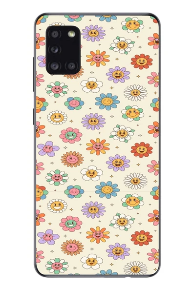 Le Balvo Samsung Galaxy A31 Uyumlu Gülen Çiçekler Baskılı Silikon Kılıf ürün görseli 1
