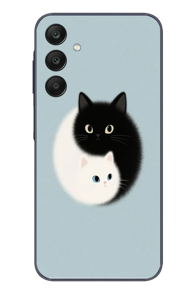 Le Balvo Samsung Galaxy A25 Uyumlu Yin Yang Kediler Baskılı Silikon Kılıf ürün görseli 1