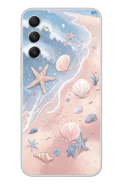 Le Balvo Samsung Galaxy A34 Uyumlu Deniz Yıldızı Kumsalı Baskılı Silikon Kılıf ürün görseli 1