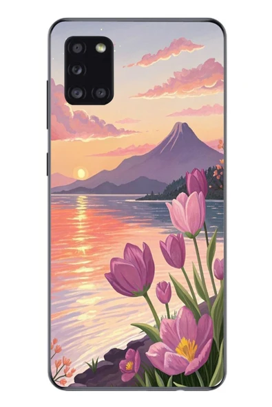 Le Balvo Samsung Galaxy A31 Uyumlu Çiçek Yağlı Boya Baskılı Silikon Kılıf ürün görseli 1