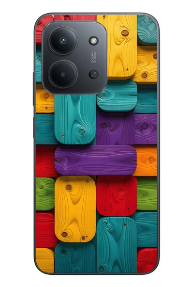 Le Balvo Redmi 15C Uyumlu Renkli Tahtalar Baskılı Silikon Kılıf ürün görseli 1