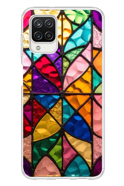 Le Balvo Samsung Galaxy A12 Uyumlu Cam Vitray Baskılı Silikon Kılıf ürün görseli 1