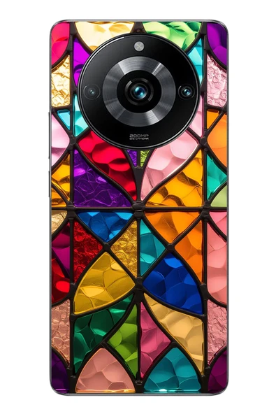 Le Balvo Realme 11 Pro Uyumlu Cam Vitray Baskılı Silikon Kılıf ürün görseli 1