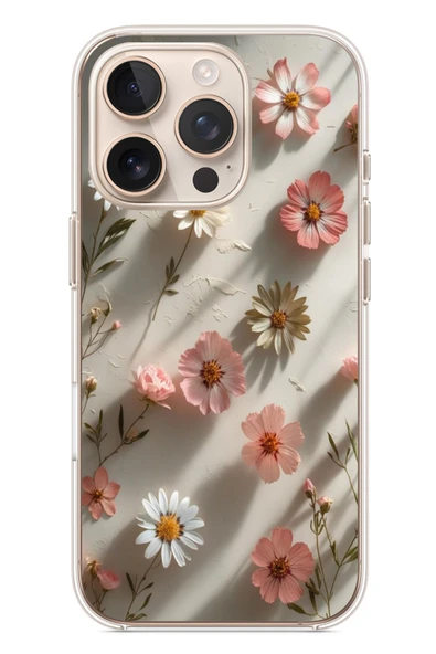 Le Balvo İphone 16 Pro Uyumlu Papatya Çiçekleri Baskılı Silikon Kılıf ürün görseli 1