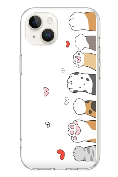 Le Balvo İphone 13/14 Uyumlu Kedi Harekatı Patileri Baskılı Silikon Kılıf ürün görseli 1