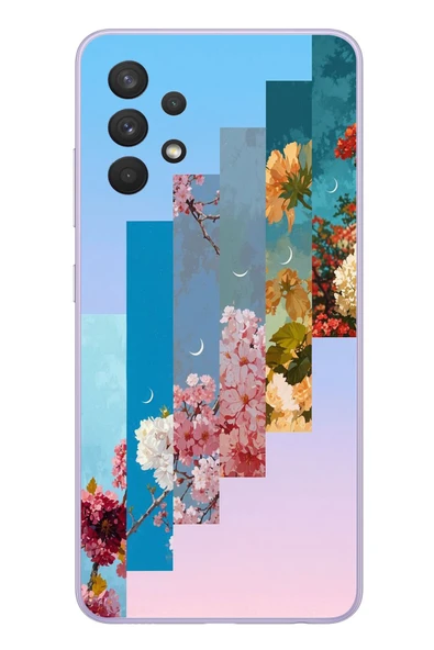 Le Balvo Samsung Galaxy A32 Uyumlu Dik Çiçek Tabloları Baskılı Silikon Kılıf ürün görseli 1