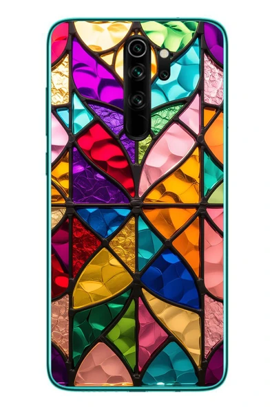 Le Balvo Redmi Note 8 Pro Uyumlu Cam Vitray Baskılı Silikon Kılıf ürün görseli 1