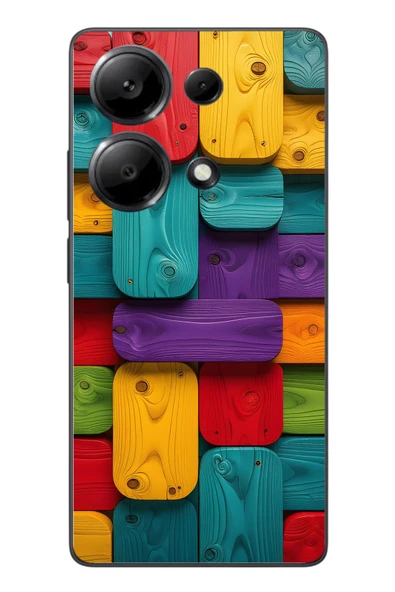 Le Balvo Redmi Note 13 Pro 4G Uyumlu Renkli Tahtalar Baskılı Silikon Kılıf ürün görseli 1
