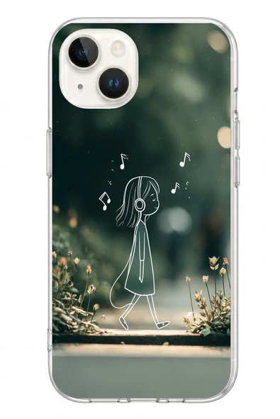 Le Balvo İphone 13/14 Uyumlu Neon Kız Çocugu Baskılı Silikon Kılıf ürün görseli 1