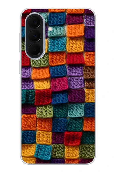 Le Balvo Samsung Galaxy A37 Uyumlu Kare Örgüler Baskılı Silikon Kılıf ürün görseli 1