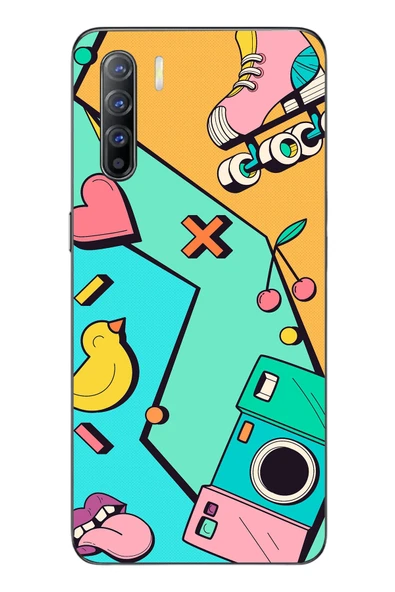 Le Balvo Oppo Reno 3 Uyumlu Paten Gençlik Baskılı Silikon Kılıf ürün görseli 1