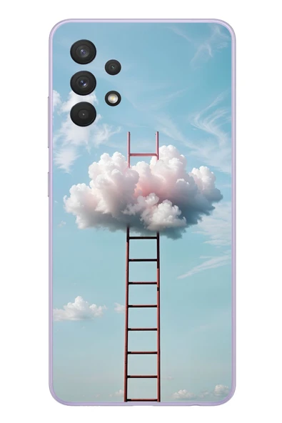 Le Balvo Samsung Galaxy A32 Uyumlu Buluta Çıkan Merdiven Baskılı Silikon Kılıf ürün görseli 1