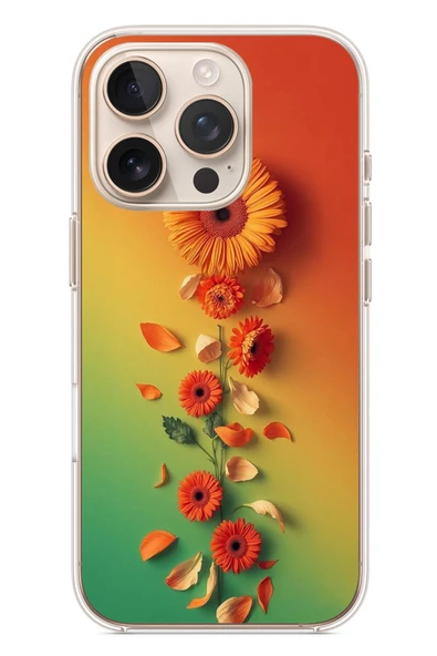 Le Balvo İphone 16 Pro Uyumlu Ayçiçeği Bükleleri Baskılı Silikon Kılıf ürün görseli 1