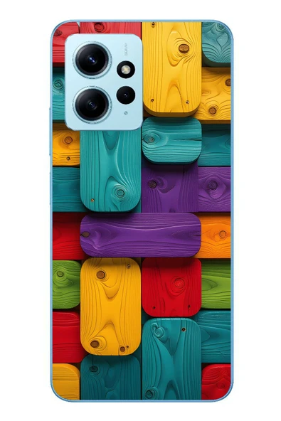 Le Balvo Redmi Note 12 4G Uyumlu Renkli Tahtalar Baskılı Silikon Kılıf ürün görseli 1