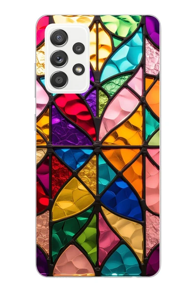 Le Balvo Samsung Galaxy A52 Uyumlu Cam Vitray Baskılı Silikon Kılıf ürün görseli 1