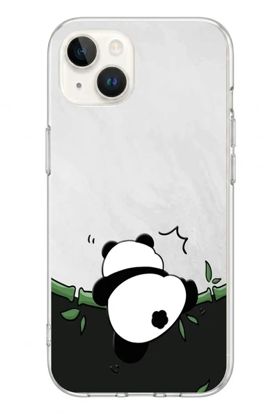 Le Balvo İphone 13/14 Uyumlu Bambuya Çıkan Panda Baskılı Silikon Kılıf ürün görseli 1