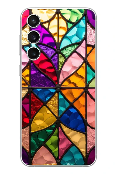 Le Balvo Samsung Galaxy S23 Fe Uyumlu Cam Vitray Baskılı Silikon Kılıf ürün görseli 1