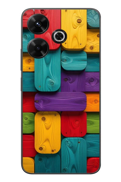 Le Balvo Redmi 13 Uyumlu Renkli Tahtalar Baskılı Silikon Kılıf ürün görseli 1