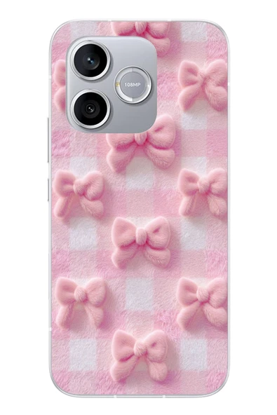 Le Balvo Honor 600 Lite Uyumlu Pembe Kurdeleler Baskılı Silikon Kılıf ürün görseli 1