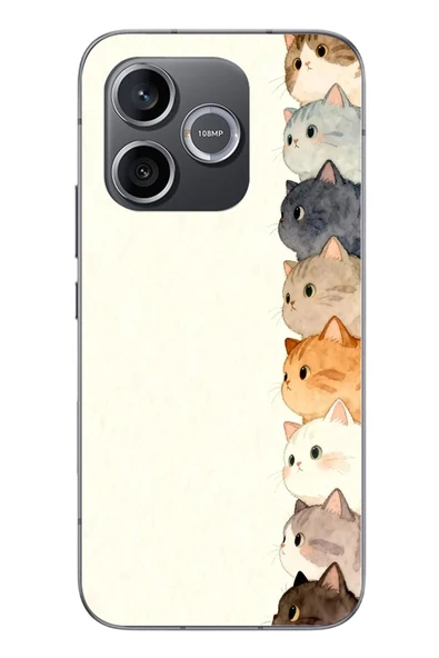 Le Balvo Honor 600 Uyumlu Sıralı Kediler Baskılı Silikon Kılıf ürün görseli 1