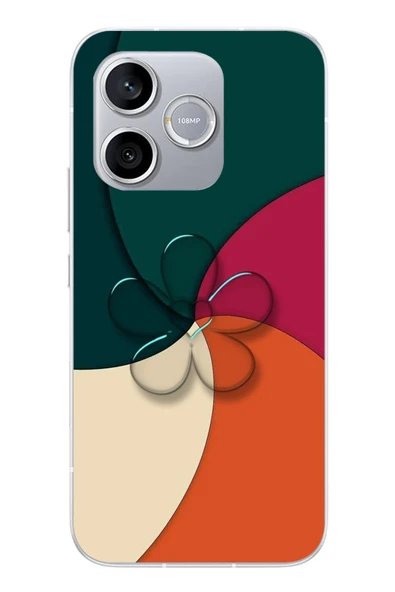 Le Balvo Honor 600 Lite Uyumlu Modern Yonca Renkleri Baskılı Silikon Kılıf ürün görseli 1