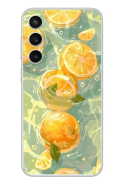 Le Balvo Samsung Galaxy S23 Fe Uyumlu Limonlar Pastel Baskılı Silikon Kılıf ürün görseli 1