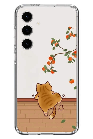 Le Balvo Samsung Galaxy S24 FE Uyumlu Kedi Tırmanıyor Baskılı Silikon Kılıf ürün görseli 1