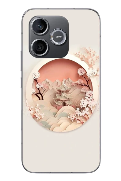 Le Balvo Honor 600 Uyumlu Manzar Retro Yuvarlak Baskılı Silikon Kılıf ürün görseli 1