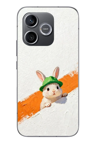 Le Balvo Honor 600 Uyumlu Yeşil Şapkalı Tavşan Baskılı Silikon Kılıf ürün görseli 1