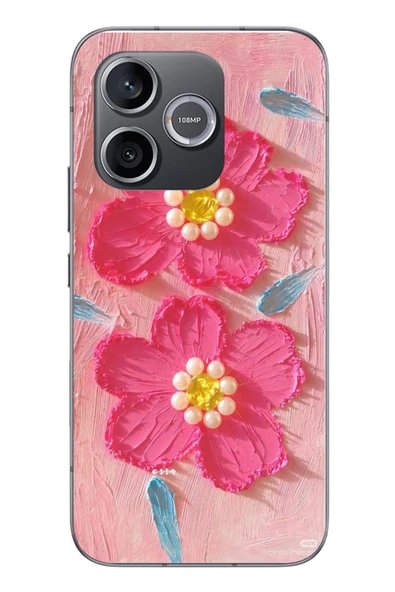 Le Balvo Honor 600 Uyumlu İnci Çiçekler Baskılı Silikon Kılıf ürün görseli 1