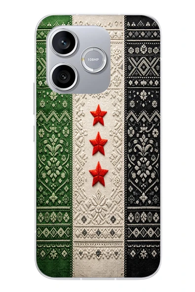 Le Balvo Honor 600 Lite Uyumlu Suriye Bayrağı Dokuma Baskılı Silikon Kılıf ürün görseli 1