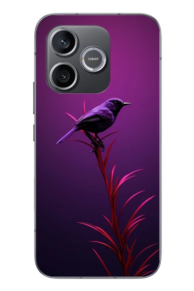 Le Balvo Honor 600 Uyumlu Mor Kuş Dalda Baskılı Silikon Kılıf ürün görseli 1
