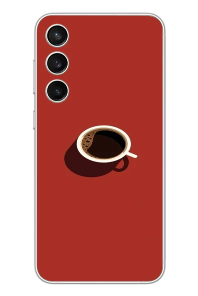 Le Balvo Samsung Galaxy S23 Fe Uyumlu Sade Kahve Kupası Baskılı Silikon Kılıf ürün görseli 1