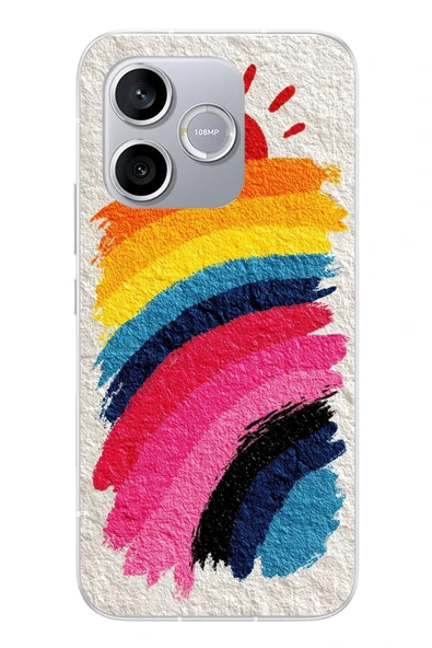 Le Balvo Honor 600 Lite Uyumlu Güneşli Gökkuşağı Baskılı Silikon Kılıf ürün görseli 1