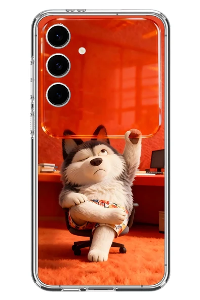 Le Balvo Samsung Galaxy S24 FE Uyumlu Keyifli Köpek Baskılı Silikon Kılıf ürün görseli 1