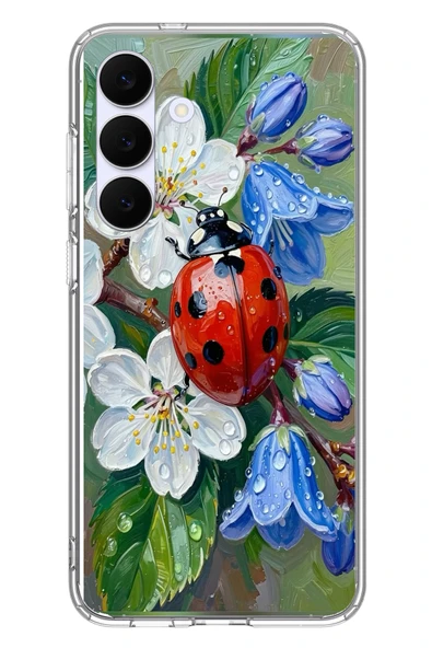 Le Balvo Samsung Galaxy S25 FE Uyumlu Uğur Böceği Yağlı Boya Baskılı Silikon Kılıf ürün görseli 1