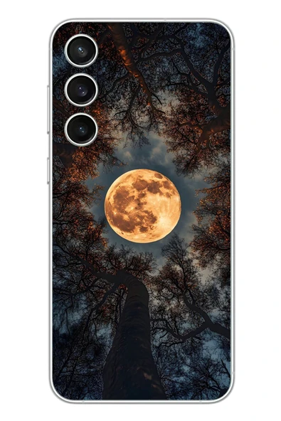 Le Balvo Samsung Galaxy S23 Fe Uyumlu Ay Gökyüzü Baskılı Silikon Kılıf ürün görseli 1