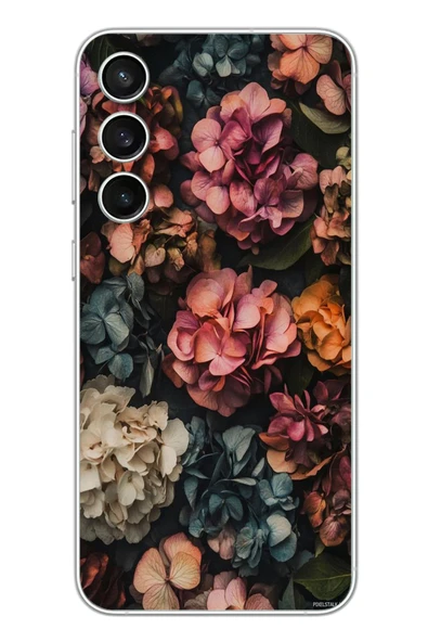 Le Balvo Samsung Galaxy S23 Fe Uyumlu Koyu Çiçekler Baskılı Silikon Kılıf ürün görseli 1