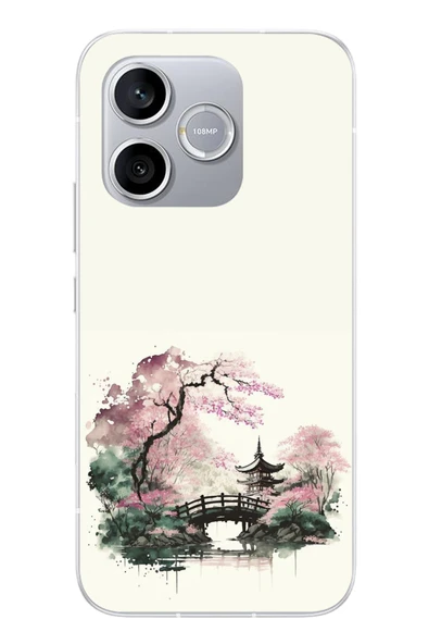 Le Balvo Honor 600 Lite Uyumlu Japon Bahçesi Baskılı Silikon Kılıf ürün görseli 1