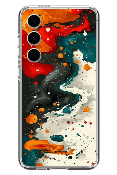 Le Balvo Samsung Galaxy S24 FE Uyumlu Boya Karışımı Baskılı Silikon Kılıf ürün görseli 1